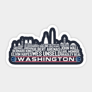 Washington State Basketball Team All Time Legends Washington D.C skyline Sticker